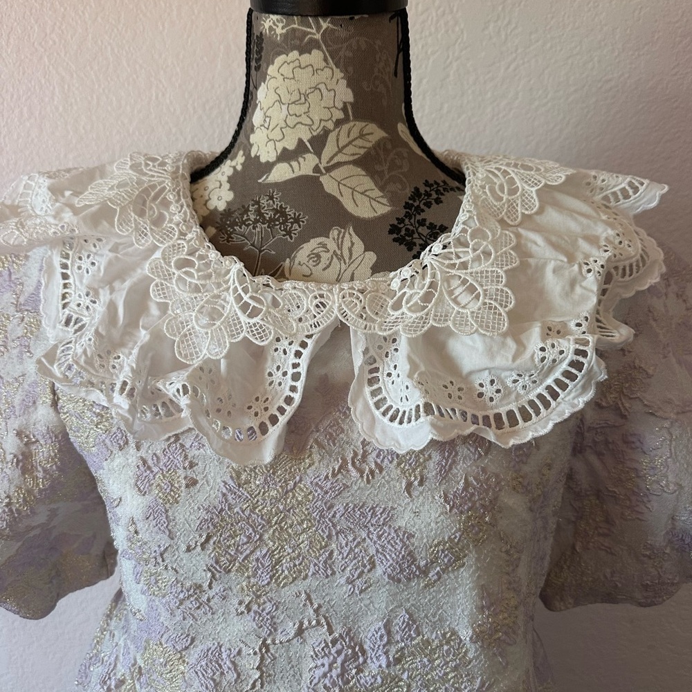 LeDIN x XioaLi Xiao Li Jacquard Floral Kawaii Purple and White dress- Size L - Picture 9 of 12